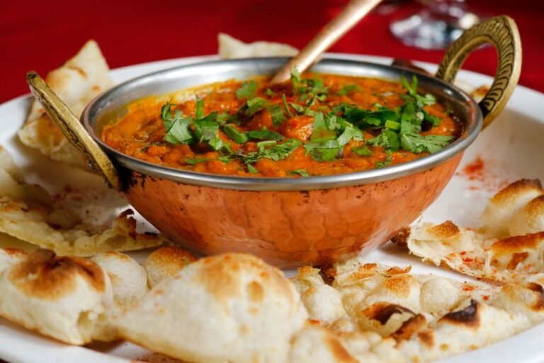 Indian street food chaat and snacks arranged on a plate in Ahmedabad style